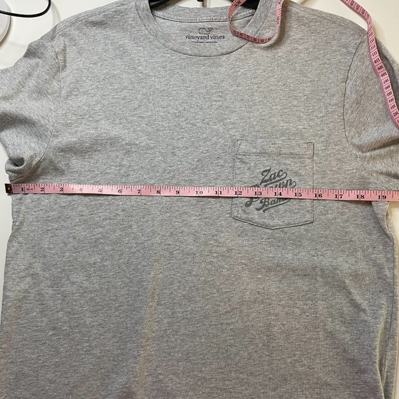 VINEYARD VINES Womens S Gray Zac Brown Band Short Sleeve T-Shirt Chest Pocket - Picture 6 of 7